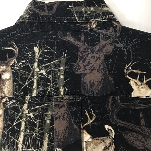 Wood & Water Outfitters Buck Deer Hunting Sport Field Shirt Medium - Picture 6 of 8